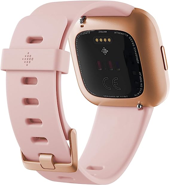 Fitbit Versa 2 Health and Fitness Smartwatch with Heart Rate, Music, Alexa Built-In, Sleep and Swim Tracking, Petal/Copper Rose, One Size (S and L Bands Included)