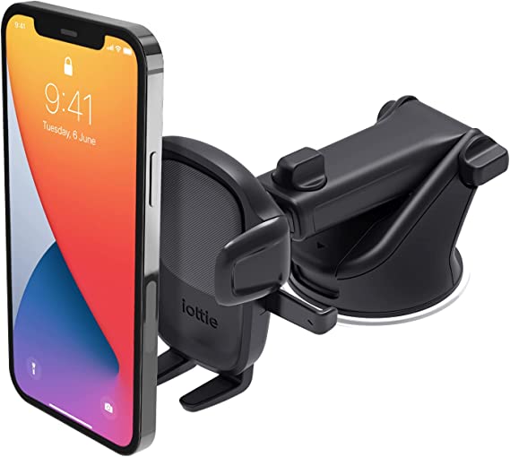 iOttie Easy One Touch 5 Dashboard & Windshield Universal Car Mount Phone Holder Desk Stand with Suction Cup Base and Telescopic Arm for iPhone, Samsung, Google, Huawei, Nokia, other Smartphones Black