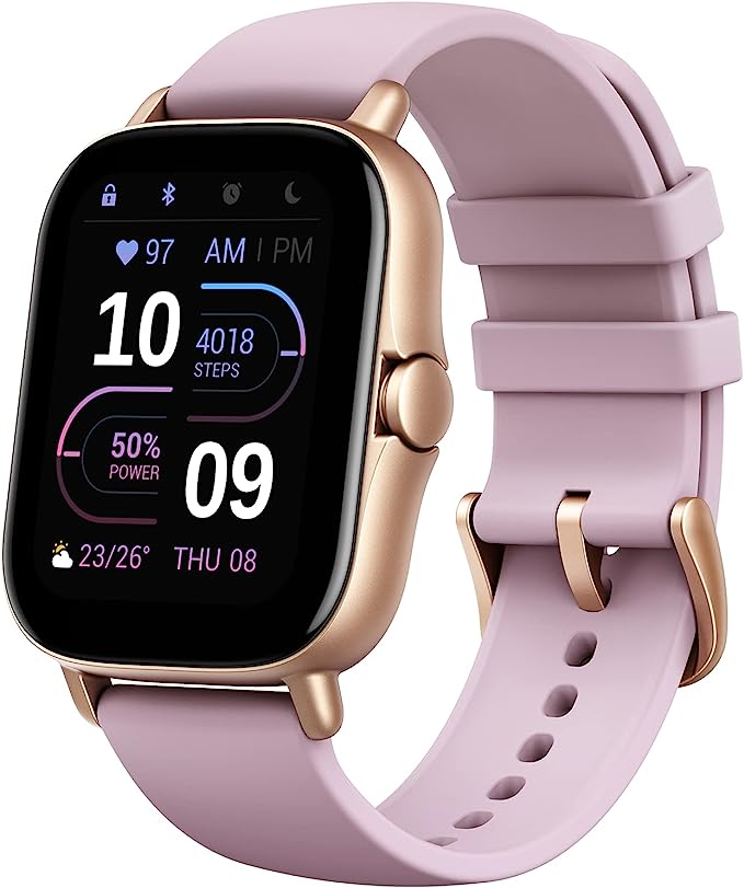 Amazfit GTS 2e Smart Watch for Women,14 Day Battery Life, Alexa Built-In, GPS, Heart Rate Sleep Blood Oxygen Monitor, 5 ATM Water Resistant, Android iPhone Compatible Fitness Tracker Watch-Purple